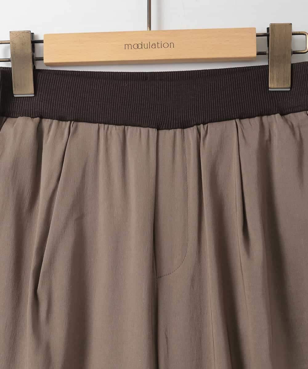 ZMLGE11160 al'aise modulation(アレーズモジュレーション) リネンブレンドストレッチワイドパンツ ベージュ