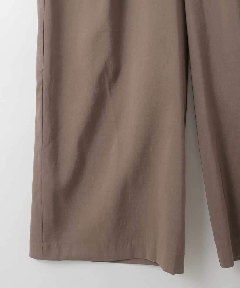 ZMLGE11160 al'aise modulation(アレーズモジュレーション) リネンブレンドストレッチワイドパンツ ベージュ