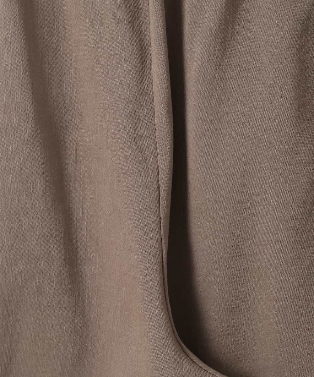 ZMLGE11160 al'aise modulation(アレーズモジュレーション) リネンブレンドストレッチワイドパンツ ベージュ