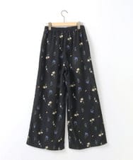 ZMLGE12110 al'aise modulation(アレーズモジュレーション) ドローイングフラワーイージーワイドパンツ ブラック