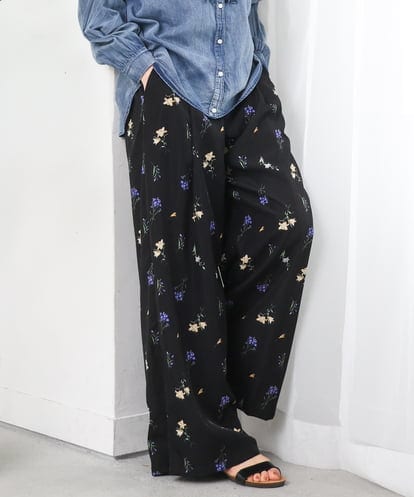ZMLGE12110 al'aise modulation ドローイングフラワーイージーワイドパンツ