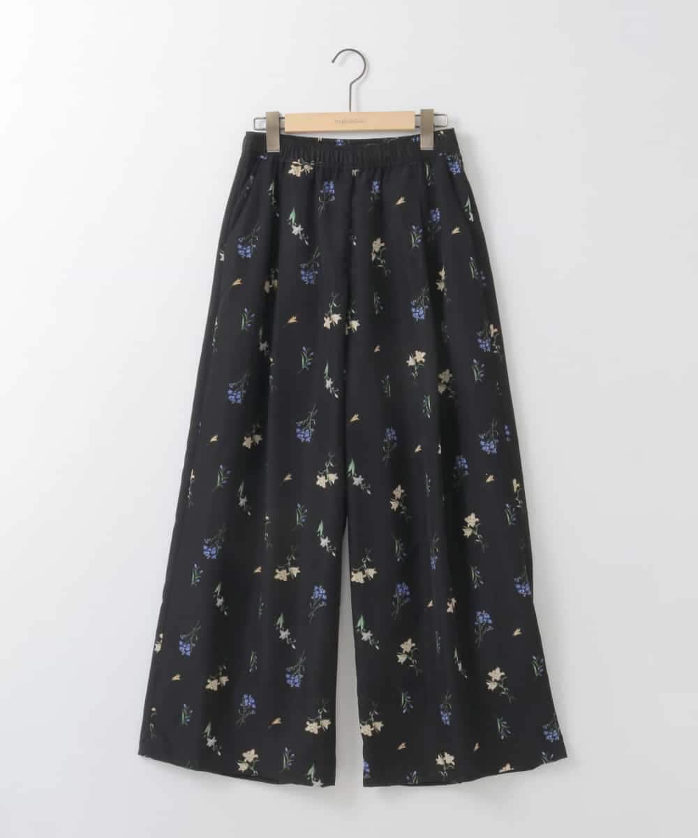 ZMLGE12110 al'aise modulation(アレーズモジュレーション) ドローイングフラワーイージーワイドパンツ ブラック