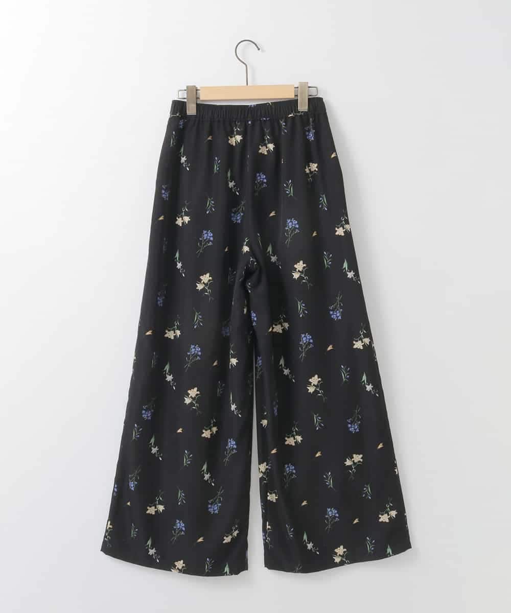 ZMLGE12110 al'aise modulation(アレーズモジュレーション) ドローイングフラワーイージーワイドパンツ ブラック