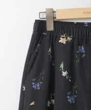 ZMLGE12110 al'aise modulation(アレーズモジュレーション) ドローイングフラワーイージーワイドパンツ ブラック