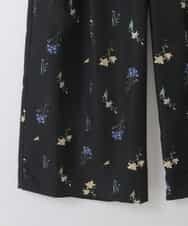 ZMLGE12110 al'aise modulation(アレーズモジュレーション) ドローイングフラワーイージーワイドパンツ ブラック