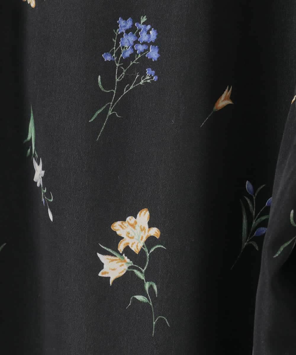 ZMLGE12110 al'aise modulation(アレーズモジュレーション) ドローイングフラワーイージーワイドパンツ ブラック