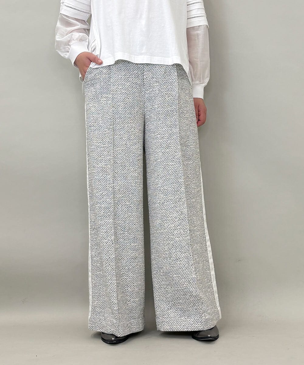 ZMLGE13160 al'aise modulation(アレーズモジュレーション) ツイードワイドパンツ グレー