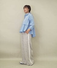 ZMLGE13160 al'aise modulation(アレーズモジュレーション) ツイードワイドパンツ グレー