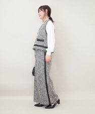 ZMLGE13160 al'aise modulation(アレーズモジュレーション) ツイードワイドパンツ ブラック