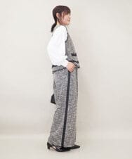 ZMLGE13160 al'aise modulation(アレーズモジュレーション) ツイードワイドパンツ ブラック