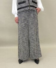 ZMLGE13160 al'aise modulation(アレーズモジュレーション) ツイードワイドパンツ ブラック