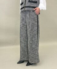 ZMLGE13160 al'aise modulation(アレーズモジュレーション) ツイードワイドパンツ ブラック