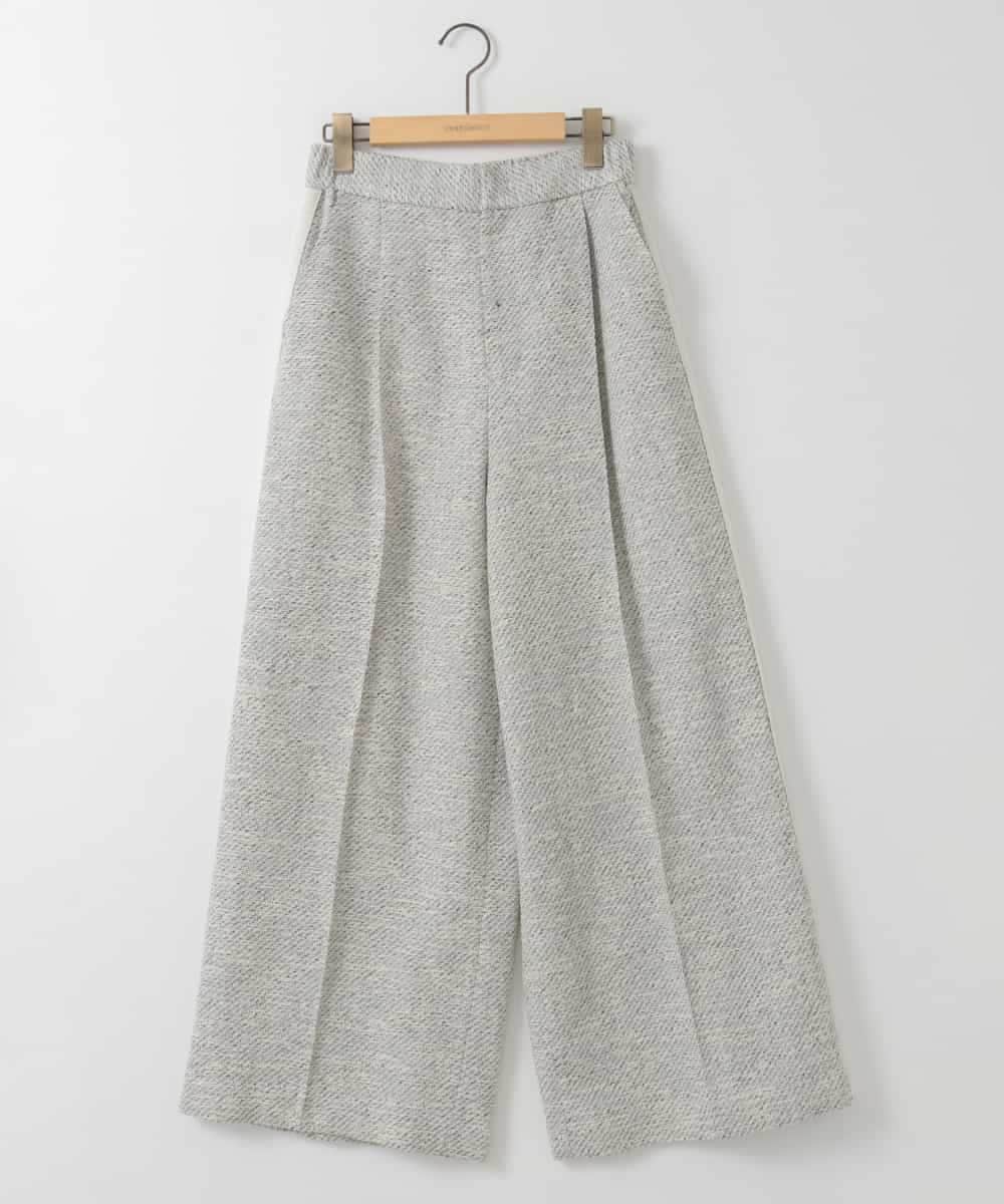 ZMLGE13160 al'aise modulation(アレーズモジュレーション) ツイードワイドパンツ グレー