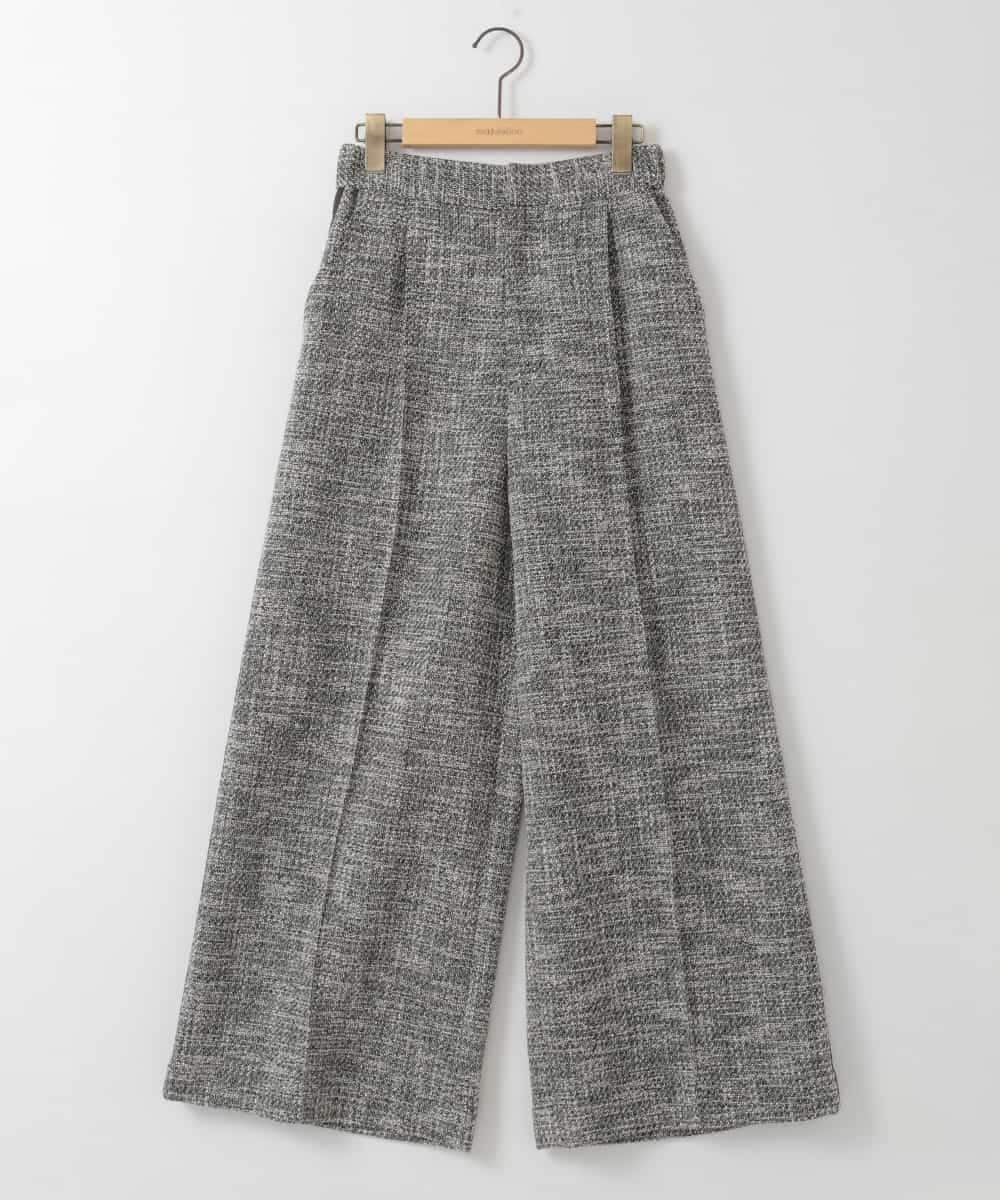 ZMLGE13160 al'aise modulation(アレーズモジュレーション) ツイードワイドパンツ ブラック