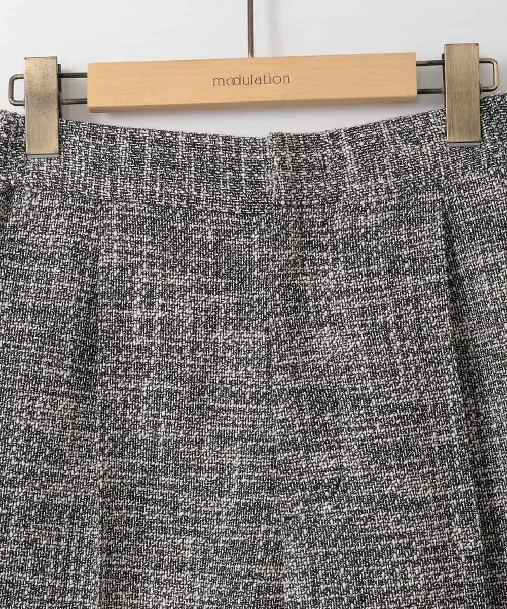 ZMLGE13160 al'aise modulation(アレーズモジュレーション) ツイードワイドパンツ ブラック