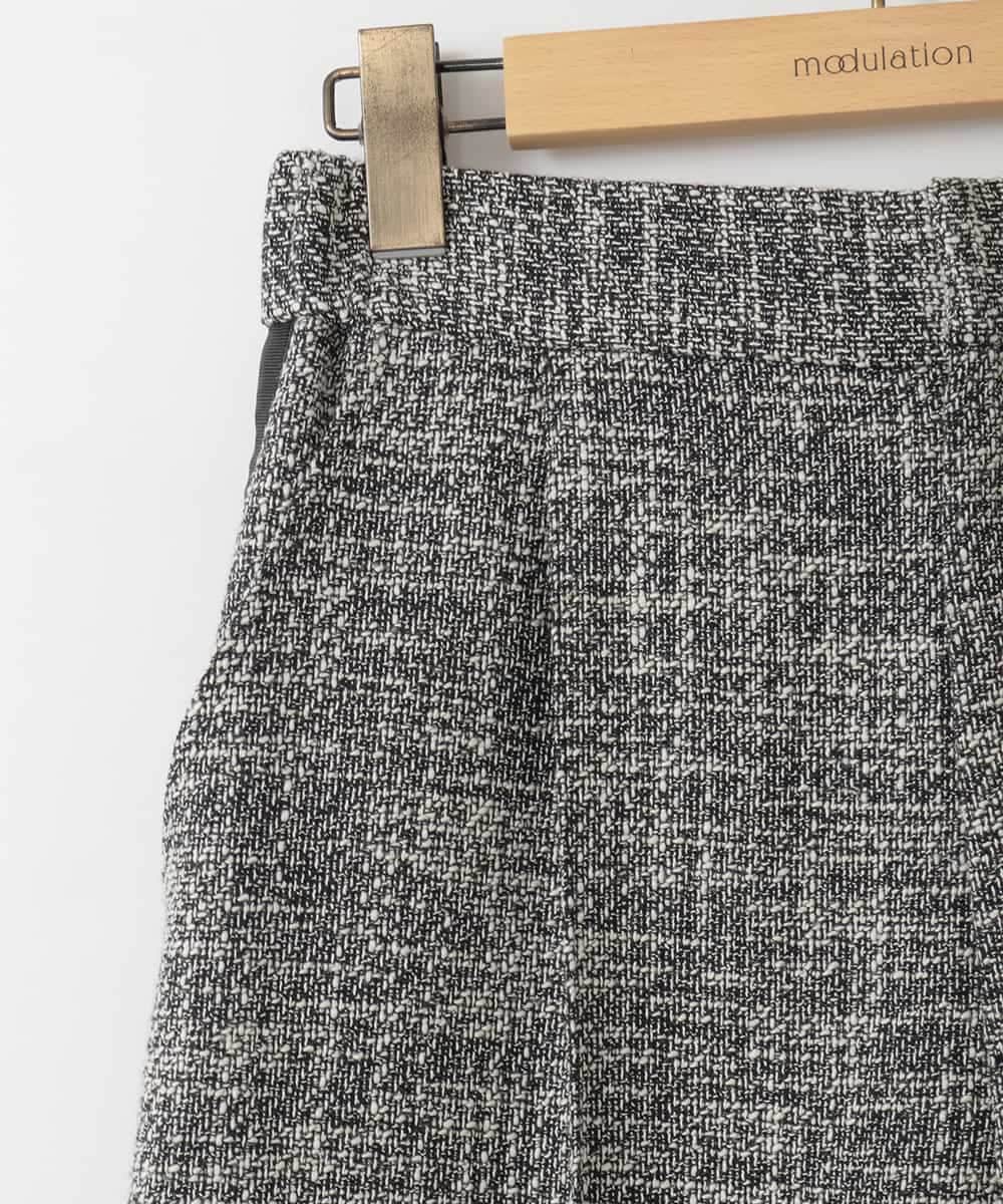 ZMLGE13160 al'aise modulation(アレーズモジュレーション) ツイードワイドパンツ ブラック