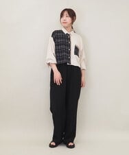 ZMLGE14148 al'aise modulation(アレーズモジュレーション) ウエストシャーリングパンツ ブラック