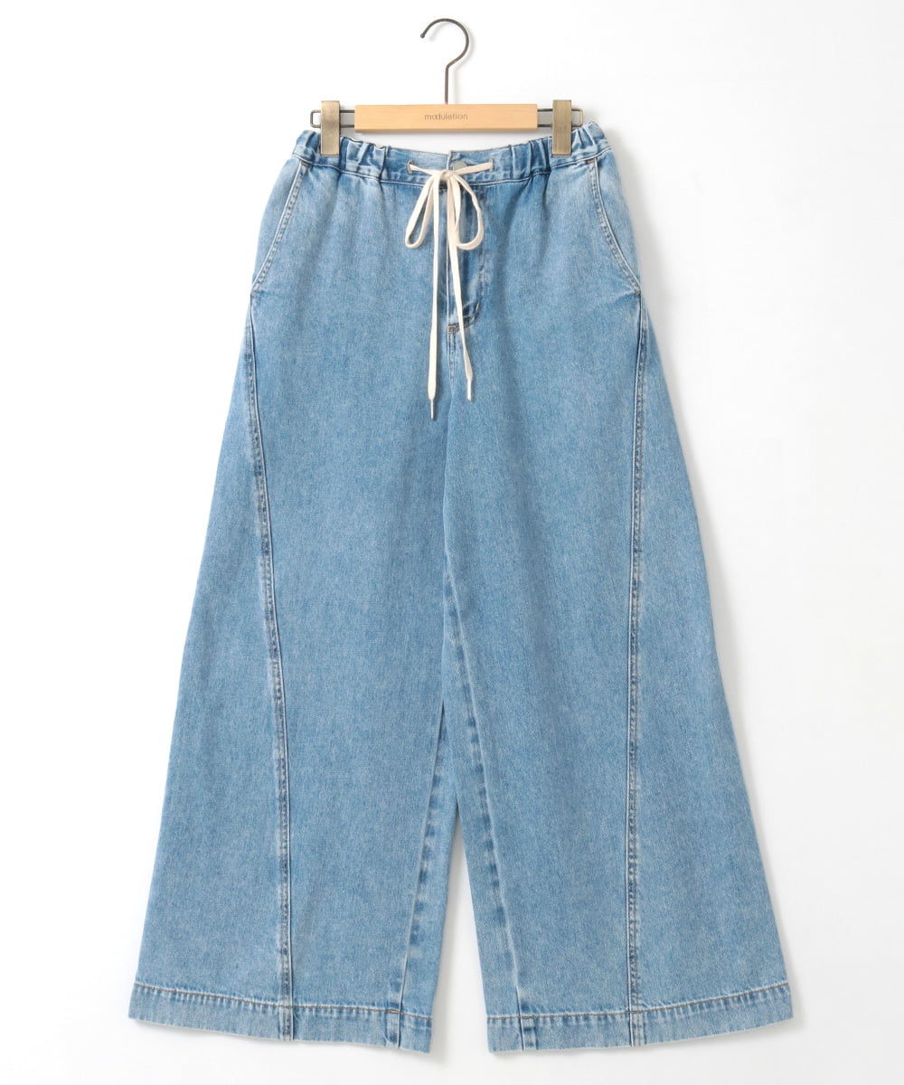 ZMLGE15140 al'aise modulation(アレーズモジュレーション) ワイドデニムパンツ ブルー