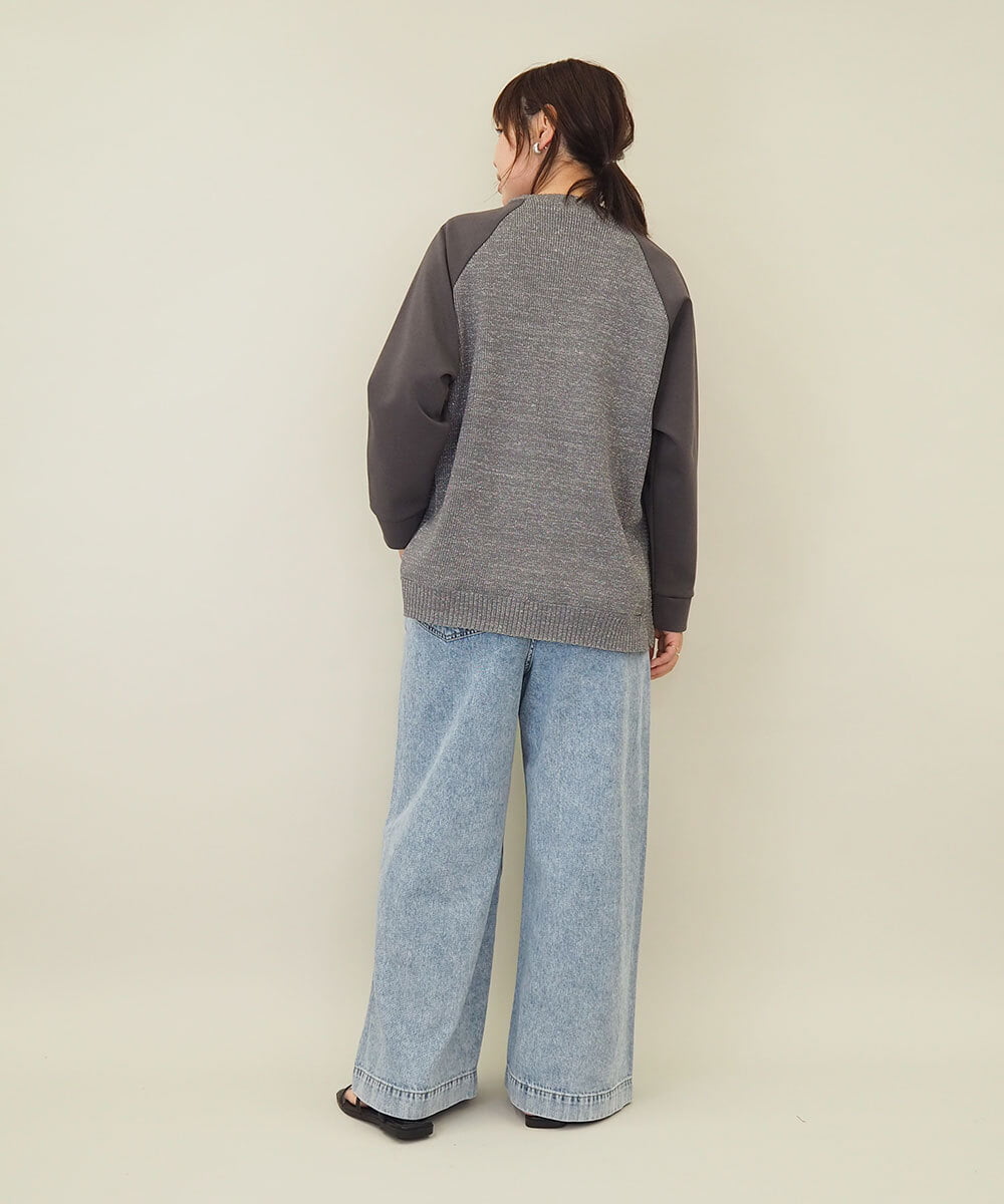 ZMLGE15140 al'aise modulation(アレーズモジュレーション) ワイドデニムパンツ ブルー