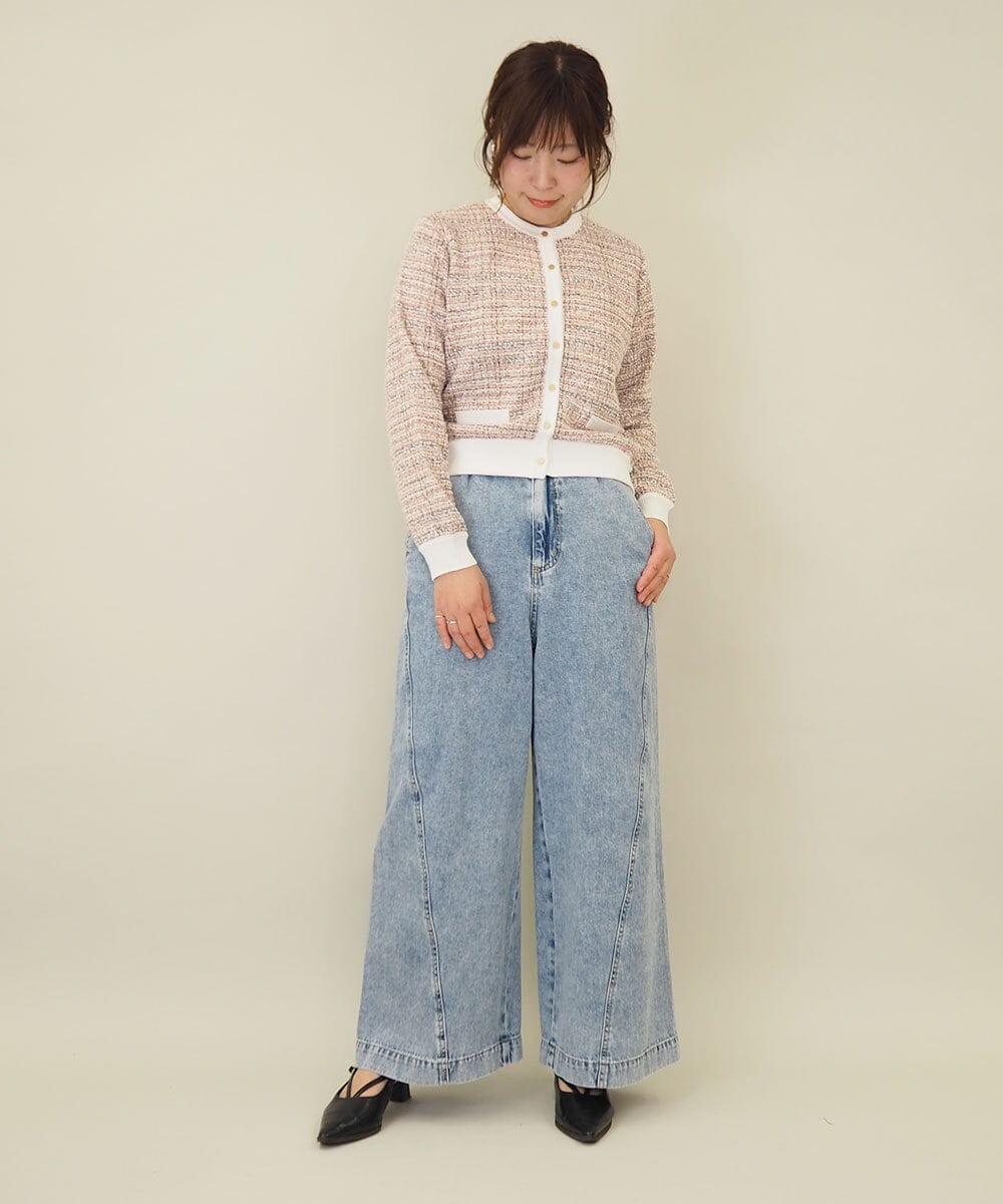 ZMLGE15140 al'aise modulation(アレーズモジュレーション) ワイドデニムパンツ ブルー