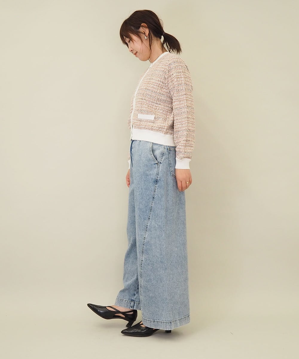 ZMLGE15140 al'aise modulation(アレーズモジュレーション) ワイドデニムパンツ ブルー