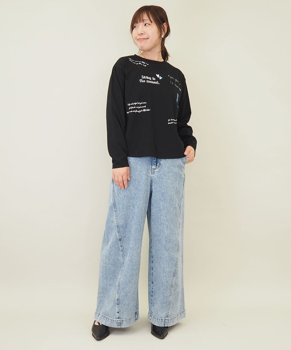 ZMLGE15140 al'aise modulation(アレーズモジュレーション) ワイドデニムパンツ ブルー