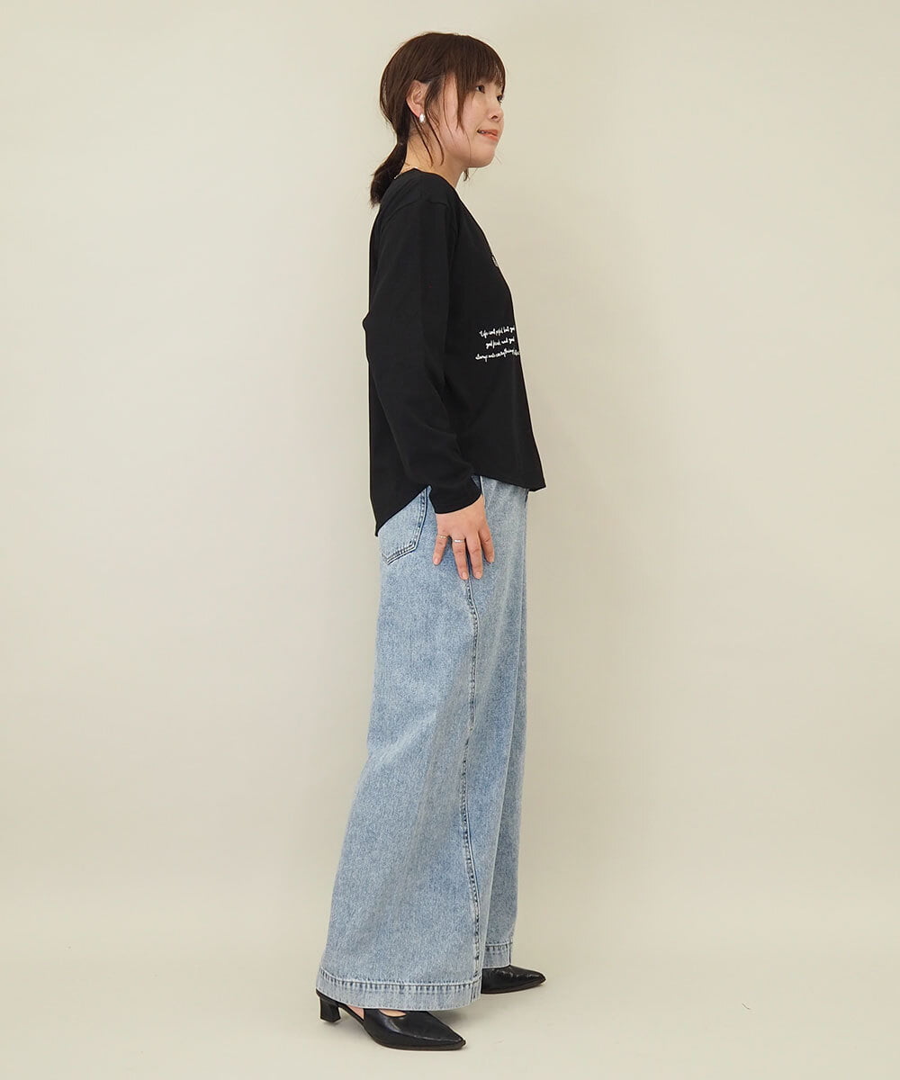 ZMLGE15140 al'aise modulation(アレーズモジュレーション) ワイドデニムパンツ ブルー