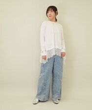 ZMLGE15140 al'aise modulation(アレーズモジュレーション) ワイドデニムパンツ ブルー