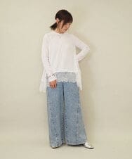 ZMLGE15140 al'aise modulation(アレーズモジュレーション) ワイドデニムパンツ ブルー