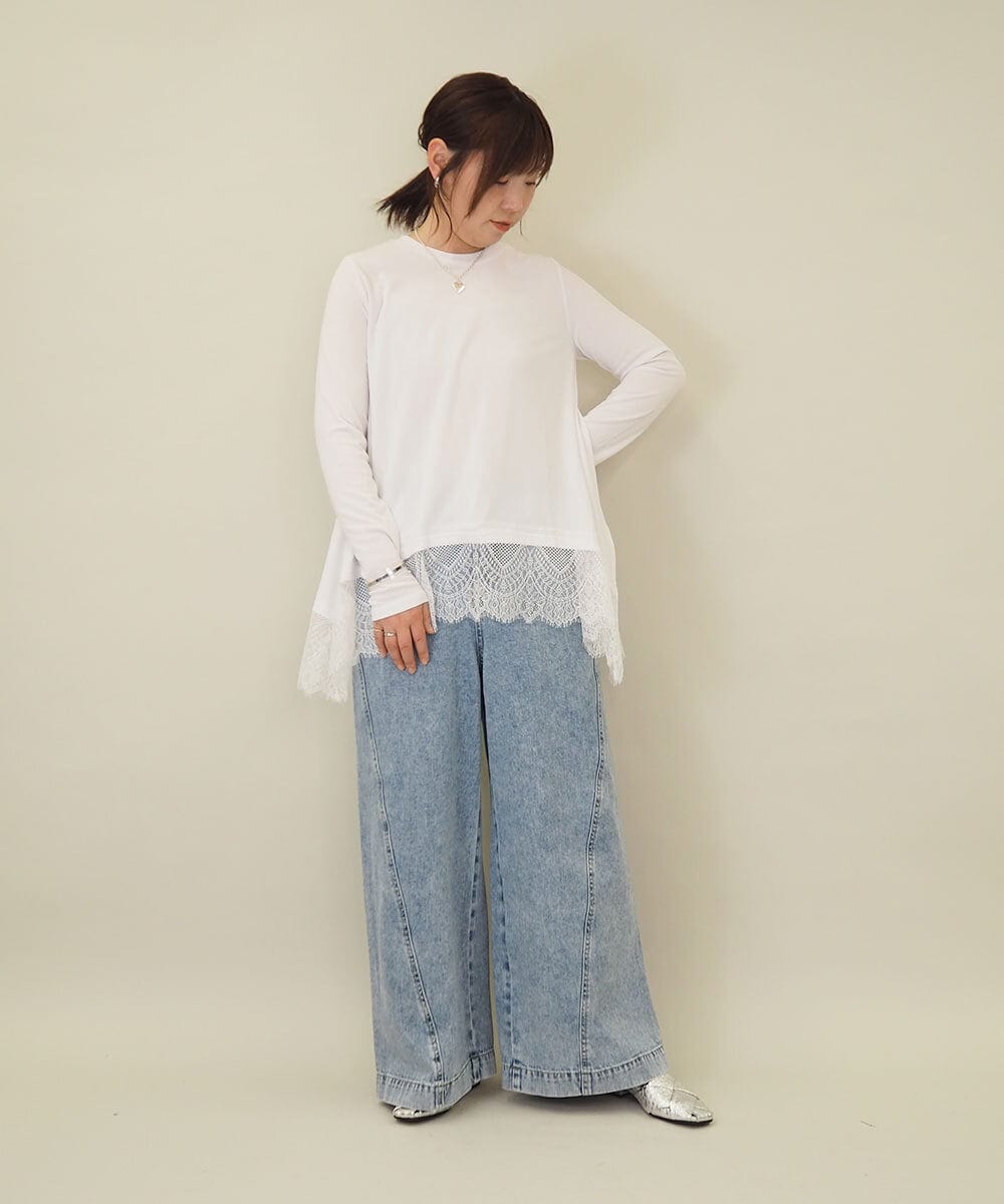 ZMLGE15140 al'aise modulation(アレーズモジュレーション) ワイドデニムパンツ ブルー