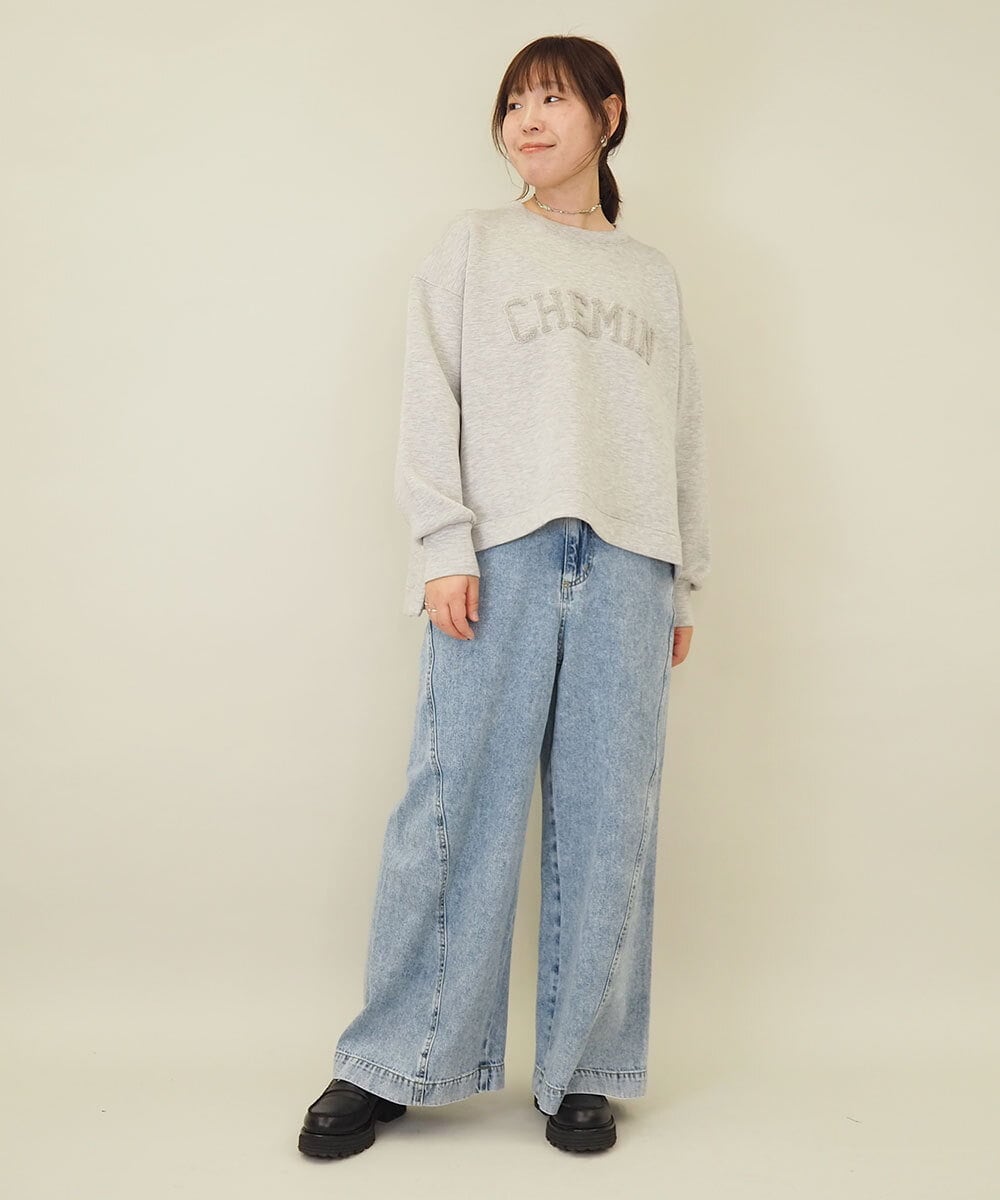 ZMLGE15140 al'aise modulation(アレーズモジュレーション) ワイドデニムパンツ ブルー