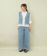 ZMLGE15140 al'aise modulation(アレーズモジュレーション) ワイドデニムパンツ ブルー