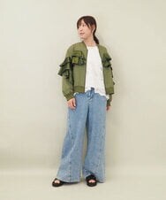 ZMLGE15140 al'aise modulation(アレーズモジュレーション) ワイドデニムパンツ ブルー