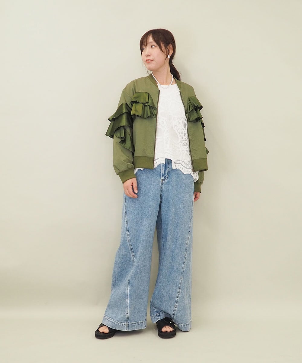 ZMLGE15140 al'aise modulation(アレーズモジュレーション) ワイドデニムパンツ ブルー