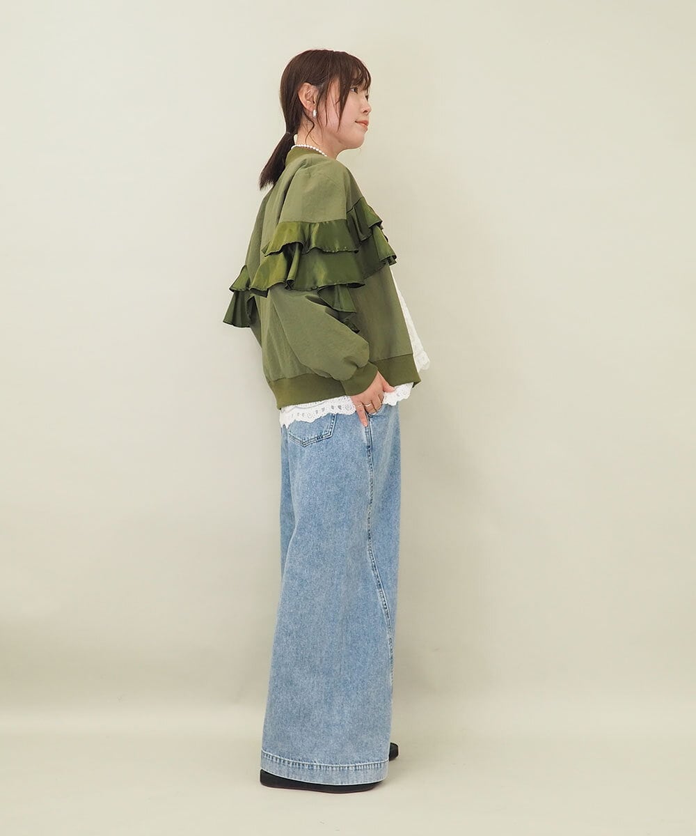 ZMLGE15140 al'aise modulation(アレーズモジュレーション) ワイドデニムパンツ ブルー