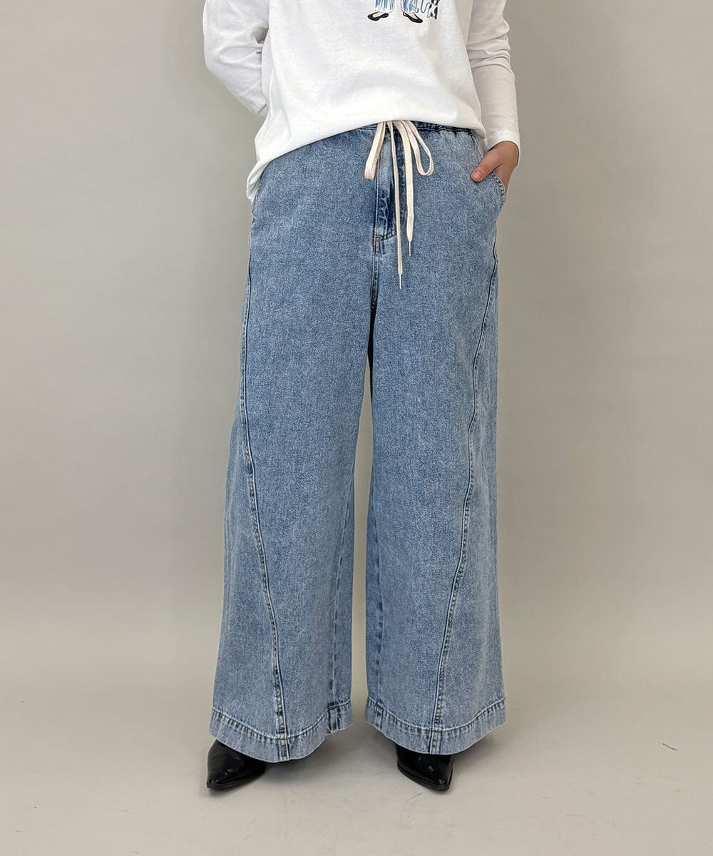 ZMLGE15140 al'aise modulation(アレーズモジュレーション) ワイドデニムパンツ ブルー