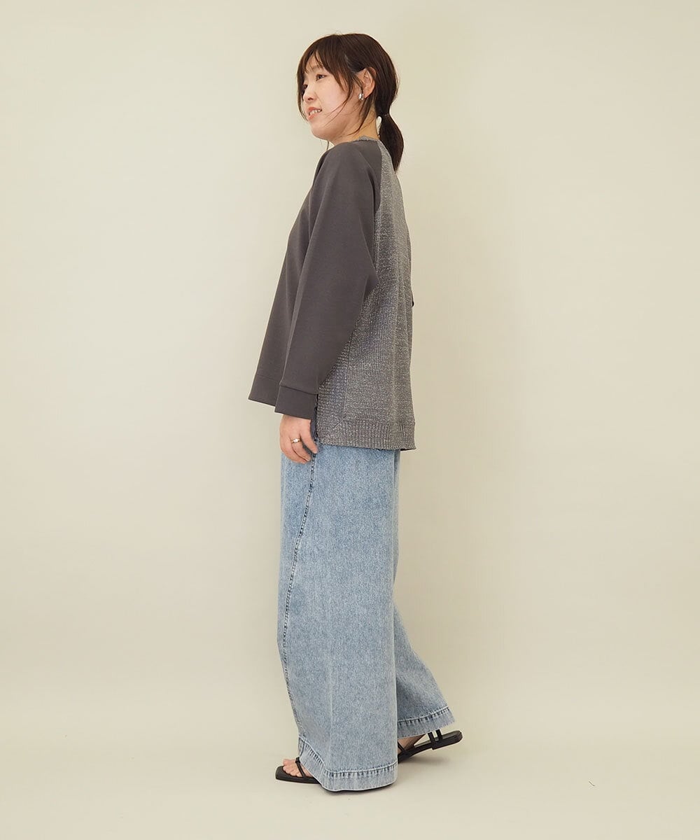 ZMLGE15140 al'aise modulation(アレーズモジュレーション) ワイドデニムパンツ ブルー