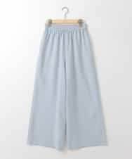 ZMLGE16090 al'aise modulation(アレーズモジュレーション) 【洗える】リネンライクワイドパンツ ライトブルー