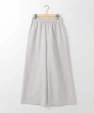 ZMLGE16090 al'aise modulation(アレーズモジュレーション) 【洗える】リネンライクワイドパンツ ライトグレー