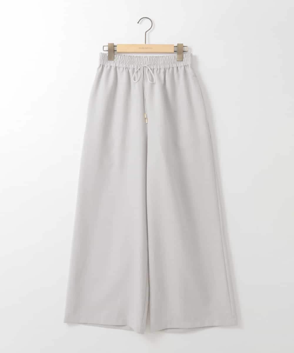 ZMLGE16090 al'aise modulation(アレーズモジュレーション) 【洗える】リネンライクワイドパンツ ライトグレー