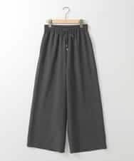 ZMLGE16090 al'aise modulation(アレーズモジュレーション) 【洗える】リネンライクワイドパンツ ダークグレー