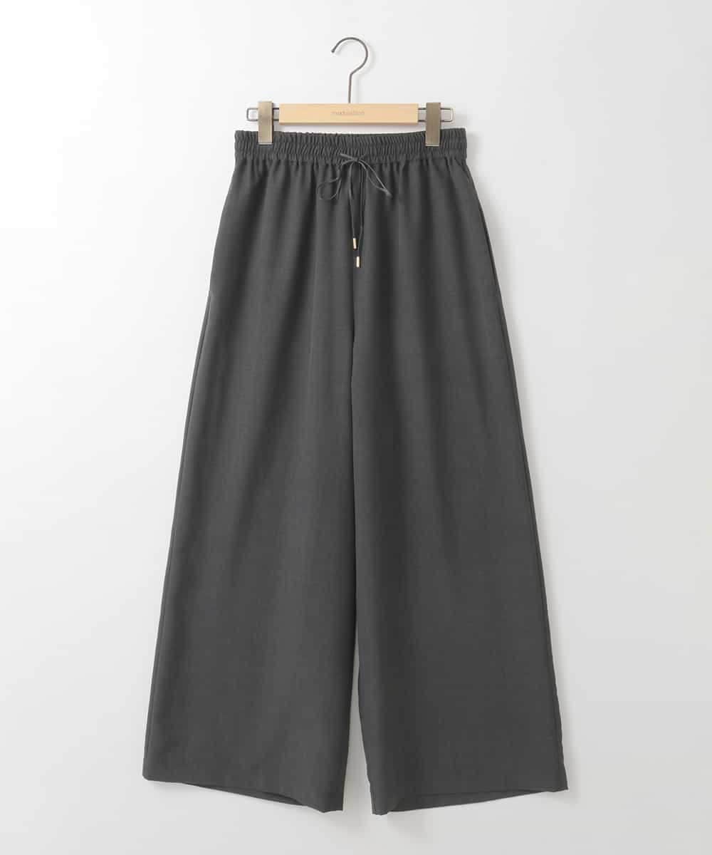 ZMLGE16090 al'aise modulation(アレーズモジュレーション) 【洗える】リネンライクワイドパンツ ダークグレー