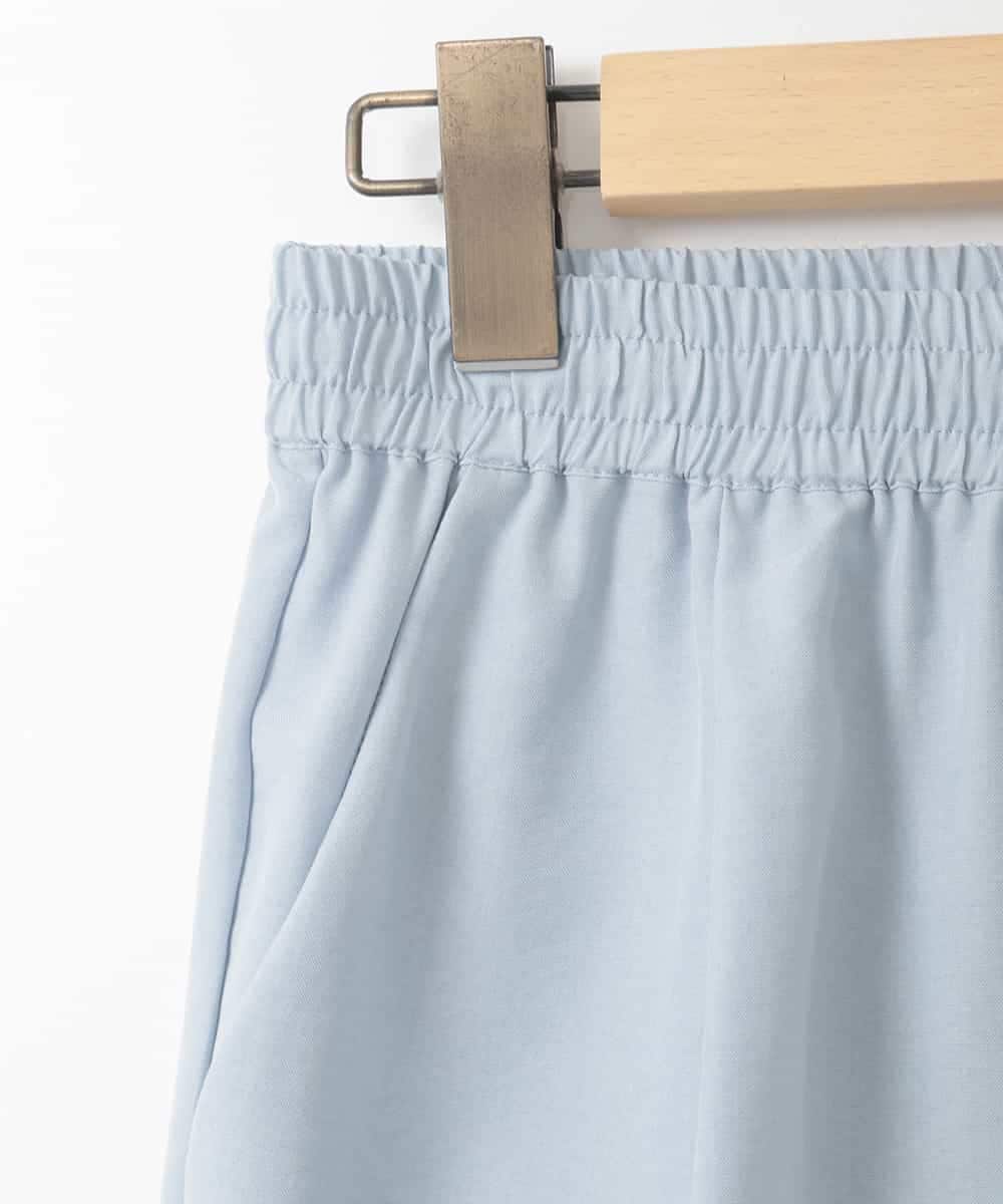 ZMLGE17090 al'aise modulation(アレーズモジュレーション) 【洗える】リネンライクテーパードパンツ ライトブルー