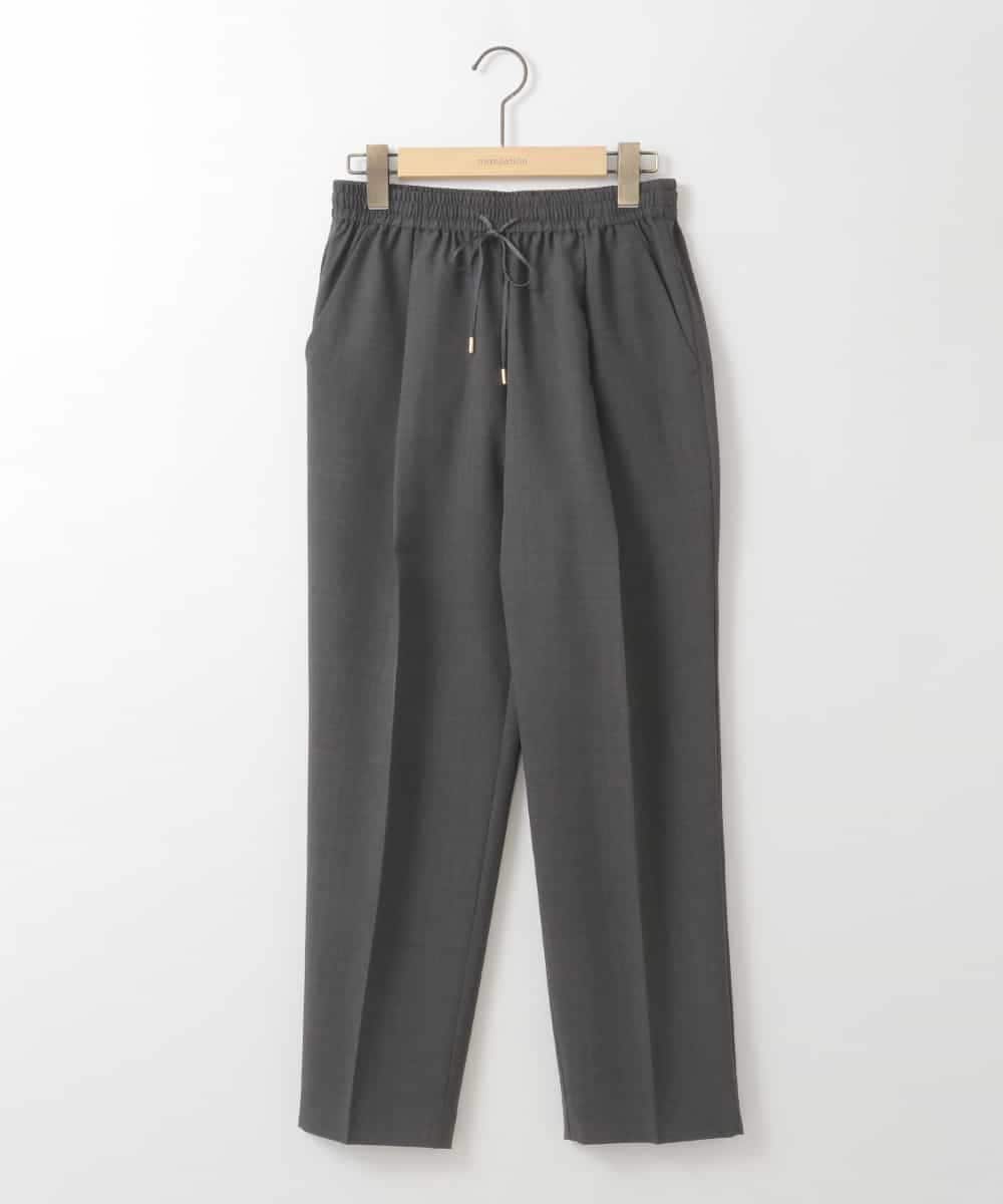 ZMLGE17090 al'aise modulation(アレーズモジュレーション) 【洗える】リネンライクテーパードパンツ ダークグレー
