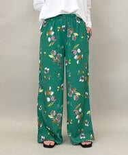 ZMLGE18160 al'aise modulation(アレーズモジュレーション) フラワープリントイージーワイドパンツ グリーン