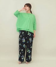 ZMLGE18160 al'aise modulation(アレーズモジュレーション) フラワープリントイージーワイドパンツ ブラック