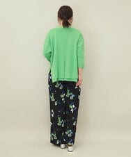 ZMLGE18160 al'aise modulation(アレーズモジュレーション) フラワープリントイージーワイドパンツ ブラック