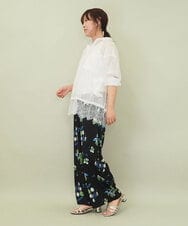 ZMLGE18160 al'aise modulation(アレーズモジュレーション) フラワープリントイージーワイドパンツ ブラック