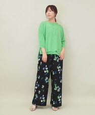 ZMLGE18160 al'aise modulation(アレーズモジュレーション) フラワープリントイージーワイドパンツ ブラック