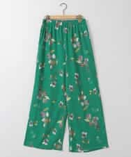 ZMLGE18160 al'aise modulation(アレーズモジュレーション) フラワープリントイージーワイドパンツ グリーン